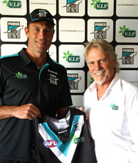 Matthew Primus and Bill Vis at the Announcement of V.I.P. becoming the Joint Major Sponsor fo the Port Adelaide Football Club